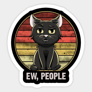 Ew People Black Cat Vintage Retro sunset Sticker